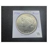 1922 Peace Silver Dollar Marked MS65 When Purchased - Great Detail and Nice Mint Luster!!