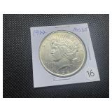 1922 Peace Silver Dollar Marked MS65 When Purchased - Great Detail and Nice Mint Luster!!