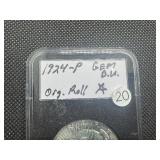 1924 Peace Silver Dollar Marked Gem BU Original Roll When Purchased