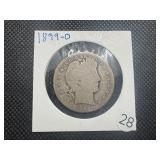 1899-O Silver Barber Half Dollar