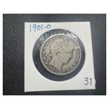 Better Date 1901-O Silver Barber Half Dollar (Greybook Wholesale price for a G4 is $41)