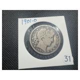 Better Date 1901-O Silver Barber Half Dollar (Greybook Wholesale price for a G4 is $41)