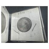 Three Barber Silver Quarters - 1908-O, 1910, and 1914