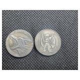 Two "Altered Design" Buffalo Nickels - Nicely carved