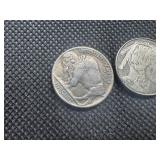 Two "Altered Design" Buffalo Nickels - Nicely carved
