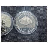 Two Commemorative Silver Dollars: 1986-S Proof Statue of Liberty and 1987-S Uncirculated "We The People"