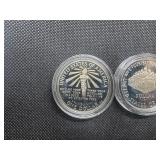 Two Commemorative Silver Dollars: 1986-S Proof Statue of Liberty and 1987-S Uncirculated "We The People"