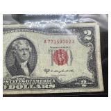 1953 Series C Red Seal $2 Bill