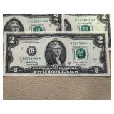 Eleven Sequential $2 Bills