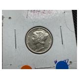 1942 D Mercury Dime Marked AU When Purchased