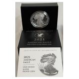 2021 W-American Eagle One Ounce Proof Silver Bullion Coin - original package with COA
