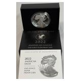 2022 W-American Eagle One Ounce Proof Silver Bullion Coin - original package with COA