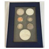 1993 Prestige Bill of Rights/James Madison Silver Proof Set 7 coins - plastic case only, no COA, case is worn with minor damage to coins except silver dollar and silver half dollar