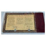 1994 The Thomas Jefferson Coinage and Currency Set - original packaging, internal case damaged