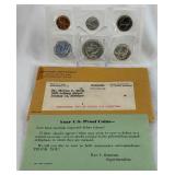 1959 Proof Mint Uncirculated 5 Coin Set (P) - original pacakge with COA and envelope