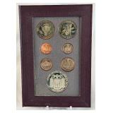 1992 Prestige Olympic Silver Proof Set 7 Coins - plastic case only, no COA, minor damage on some coins