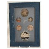 1990 Prestige Eisehhower Centennial Silver Proof set 6 coins - plastic case only, no COA, minor fire damage on all coins except silver dollar