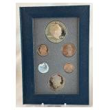 1990 Prestige Eisehhower Centennial Silver Proof set 6 coins - plastic case only, no COA, minor fire damage on all coins except silver dollar