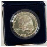 1995 W-Special Olympics World Games Proof Silver Dollar - original package with COA