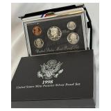 1998 Premier Silver Proof Set - original package with COA