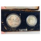 1995 1991-1995 World War II 50th Anniversary Commemorative 2-Coin Proof Set - case is extremely fire damages, no COA, but coins appear to be in good condition