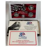 2004 State Quarters Silver Proof Set - original package with COA
