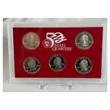 2004 State Quarters Silver Proof Set - original package with COA