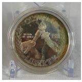 1988 S-Olympic Commemorative Silver Dollar - just the coin in a protective plastic case