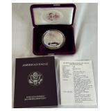 1993 P-American Eagle One Ounce Proof Silver Bullion Coin - original package with COA