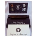 1994 Silver Proof Set - original package with COA