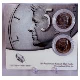 2014 50th Anniversary Kennedy Half Dollar 2 Coin Uncirculated Set - original package with COA