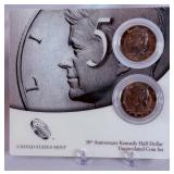 2014 50th Anniversary Kennedy Half Dollar 2 Coin Uncirculated Set - original package with COA