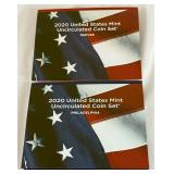 2020 uncirculated P & D us mint coin set OGP (20 coins) - original pacakge with COA and envelope