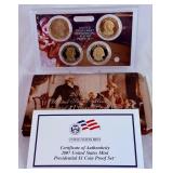 2007 Presidential $1 Coin Proof Set - original package with COA
