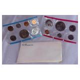 1973 uncirculated P & D us mint coin set OGP - original gov