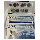 2001 uncirculated P & D us mint coin set OGP (20 coins) - original pacakge with COA and envelope