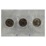 1979 P-D-S Susan B Anthony 3 Coin Dollar Souvenir Set - cello wrap