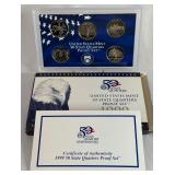 1999 State Quarters Proof Set - original package with COA