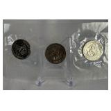 1980 P-D-S Susan B Anthony 3 Coin Dollar Souvenir Set - cello wrap