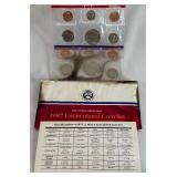 1987 uncirculated P & D us mint coin set OGP - original package but with fire damage