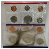 1987 uncirculated P & D us mint coin set OGP - original package but with fire damage