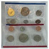 1989 uncirculated P & D us mint coin set OGP - cello wrap only, with fire damage