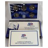 2000 State Quarters Proof Set - original package with COA
