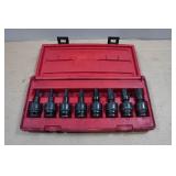 T&E 1/2" Drive SAE In-Hex Impact Universal Socket Set - 1/4"-3/4"