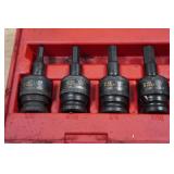 T&E 1/2" Drive SAE In-Hex Impact Universal Socket Set - 1/4"-3/4"