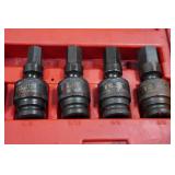 T&E 1/2" Drive SAE In-Hex Impact Universal Socket Set - 1/4"-3/4"