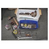 Assorted Tools - Hammers, Breaker Bar, Tape Measures, Combination Locks