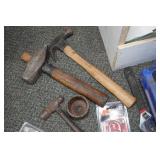 Assorted Tools - Hammers, Breaker Bar, Tape Measures, Combination Locks