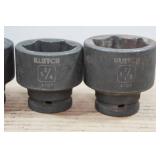 Klutch 3/4" Drive SAE Impact Sockets - 1-1/16"-1-7/8"