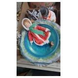 Vintage décor bowl, Doll, Snowman, Wall Shelf/planter